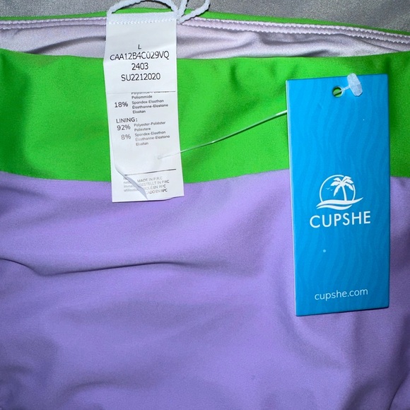 Cupshe Escaping Solids colorblock bikini bottom size large NWT - Picture 4 of 4